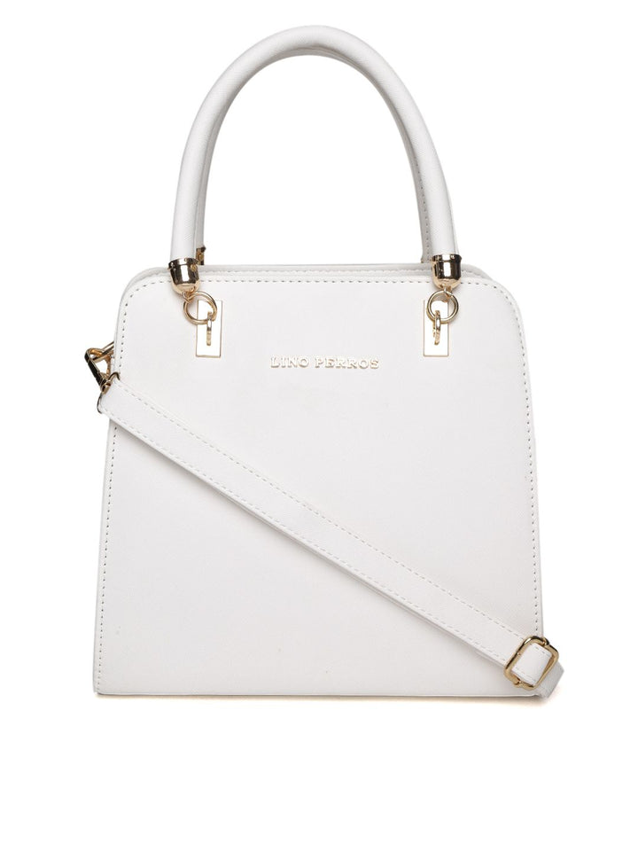 Lino Perros White Solid Handheld Bag