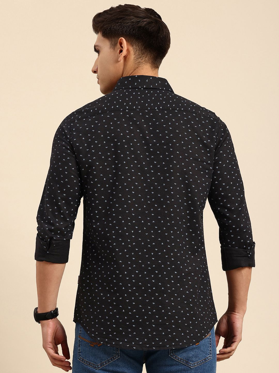 Being Human Slim Fit Geometric Printed Pure Cotton Casual Shirt