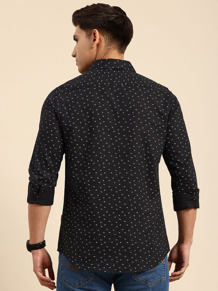 Being Human Slim Fit Geometric Printed Pure Cotton Casual Shirt