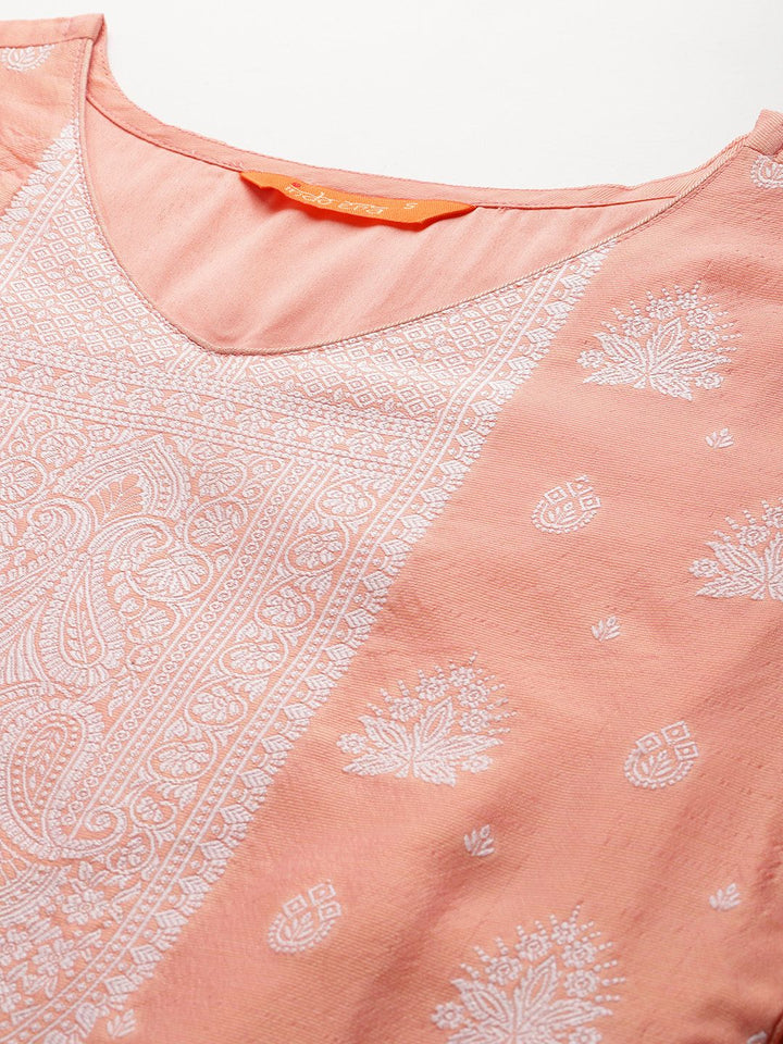 Indo Era Woven Design Kurta With Trousers & Dupatta