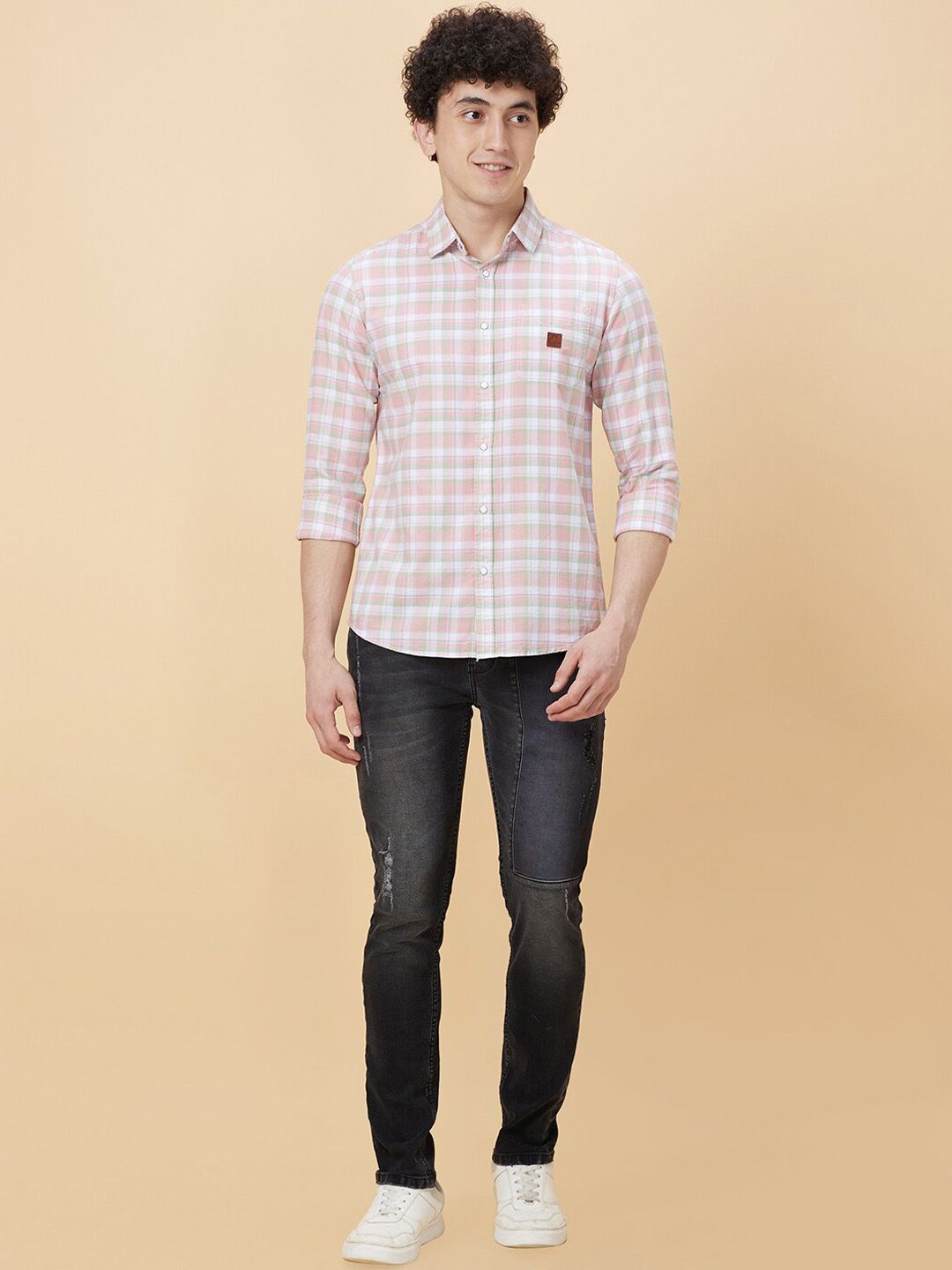 Being Human Men Slim Fit Low Distress Heavy Fade Stretchable Jeans