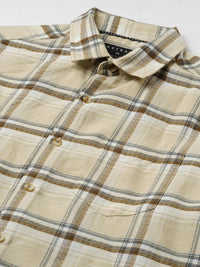 VASTRADO Men Classic Slim Fit Opaque Checked Pure Cotton Casual Shirt