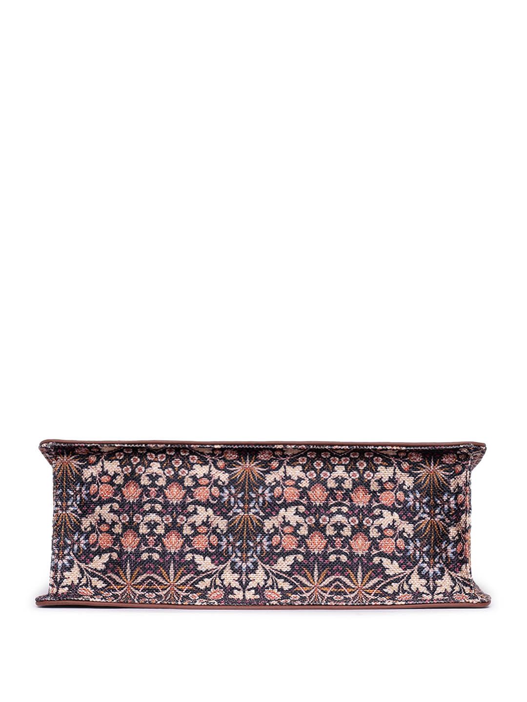 ZOUK Floral Printed Structured Handheld Bag