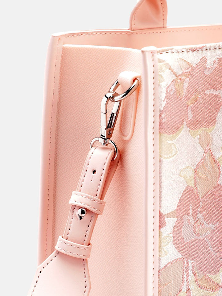 Lino Perros Floral Textured Structured Handheld Bag