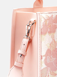 Lino Perros Floral Textured Structured Handheld Bag