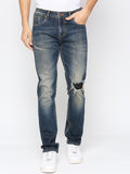 Being Human Men Slim Fit Mid-Rise Heavy Fade Medium Shade Mildly Distressed Jeans