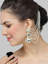 Anting-anting drop kontemporari berlapis emas Karatcart