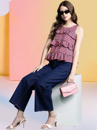 DressBerry Geometric Print Tiered Top
