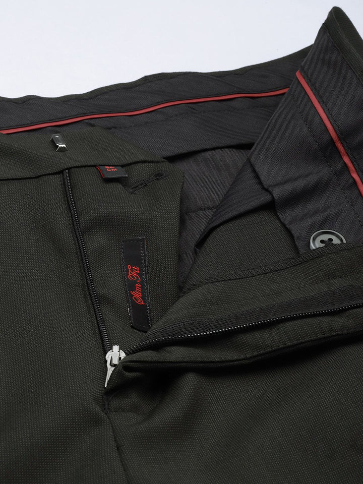 Raymond Men Textured Slim Fit Formal Trousers