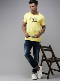SPYKAR Brand Logo Printed Pure Cotton Slim Fit T-shirt
