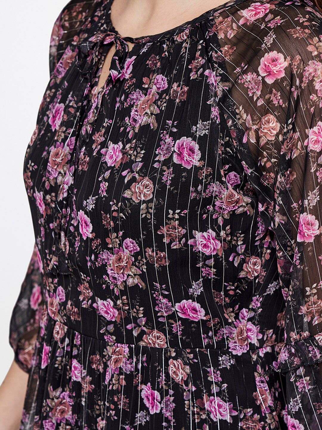 AND Black & Pink Floral Dress