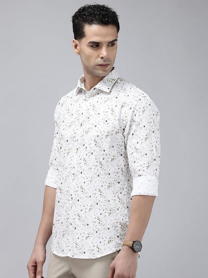 Park Avenue Slim Fit Opaque Floral Printed Pure Cotton Casual Shirt