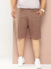 Thomas Scott Men Plus Size Regular Fit Mirco Ditsy Printed Woven Outdoor Shorts