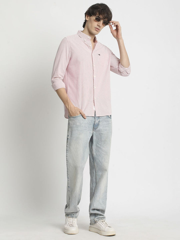 THE BEAR HOUSE Men Slim Fit Opaque Striped Casual Shirt