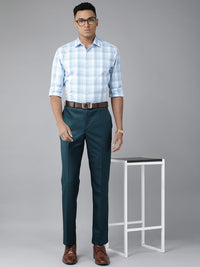 Park Avenue Men Self Design Textured Smart Slim Fit Formal Trousers