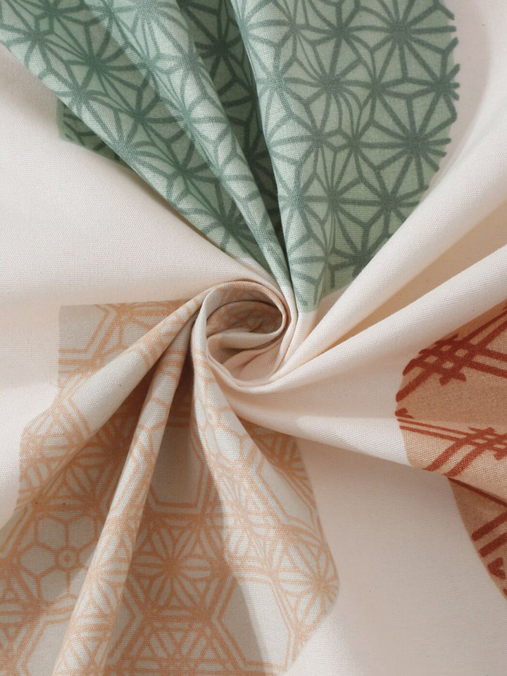 KLOTTHE Coklat Geometric Cotton 300 TC Single Cadar Halus dengan Sarung Bantal-87 x 59 inci