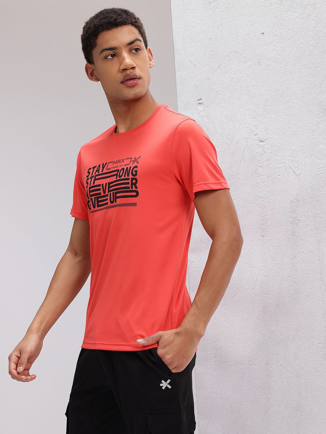 HRX by Hrithik Roshan Typography Print Rapid-Dry Training T-shirt