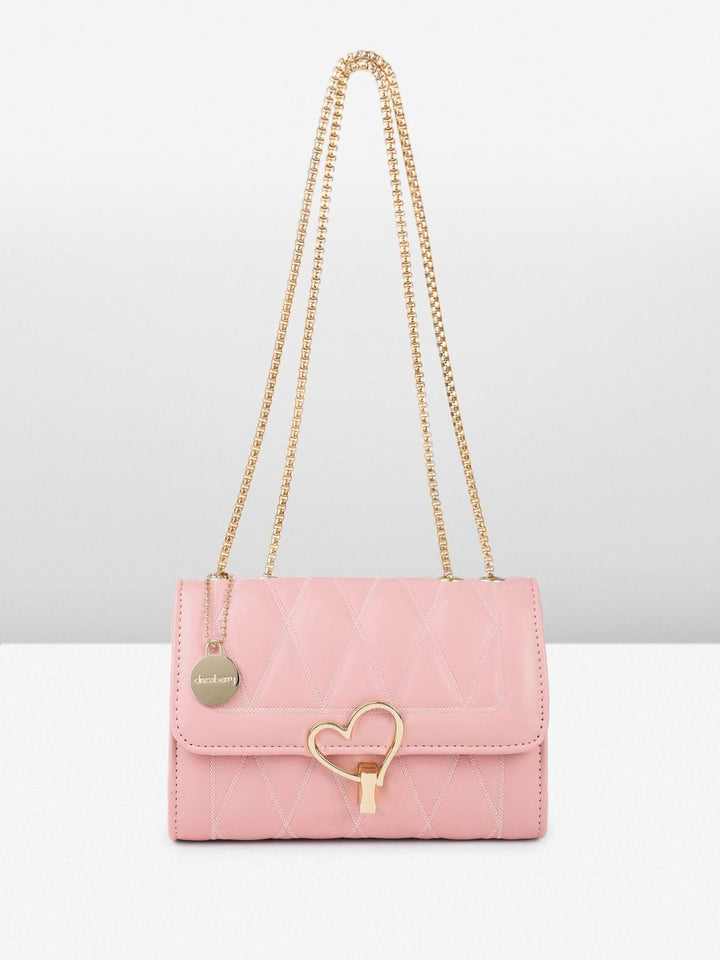 DressBerry Textured Structured Shoulder Bag with Quilted