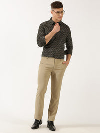 Thomas Scott Classic Slim Fit Floral Printed Cotton Corduroy Semiformal Shirt