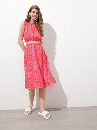 DressBerry The Flowy Flair Printed A-Line Skirt