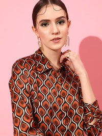 WORK IT by STREET 9 Women Boxy Fit Printed Casual Shirt