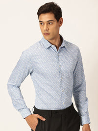 Thomas Scott Premium Smart Fit Floral Printed Cutaway Collar Cotton Formal Shirt
