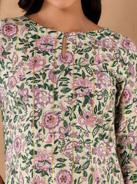 W Floral Printed Straight Kurta