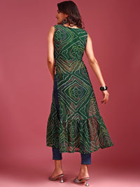 KALINI Bandhani Printed Regular Georgette A-Line Kurta