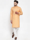Jompers Men Orange Kurta with Churidar