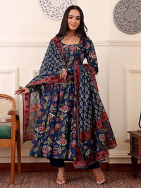 KALINI Women Floral Printed Regular Kurta with Trousers & With Dupatta