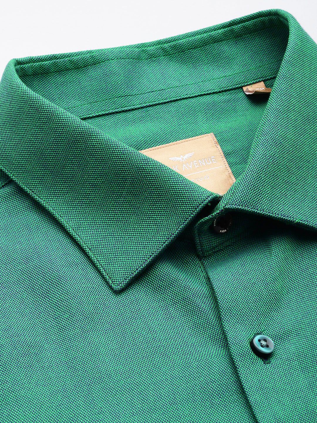 Park Avenue Pure Cotton Self Design Slim Fit Formal Shirt