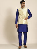 SOJANYA Men Navy Blue Kurta with Churidar