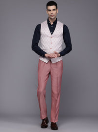 Raymond Party Blazer & Trouser With Woven Design Waistcoat