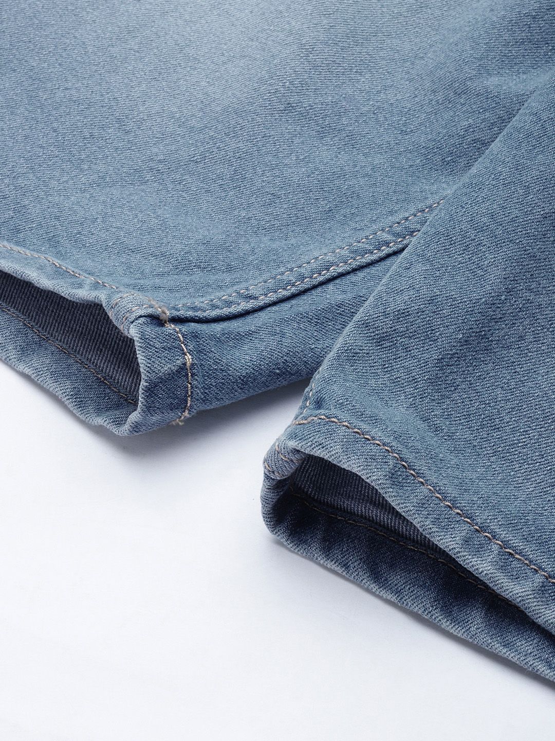 The Indian Garage Co Men Blue Slim Fit Denim Shorts