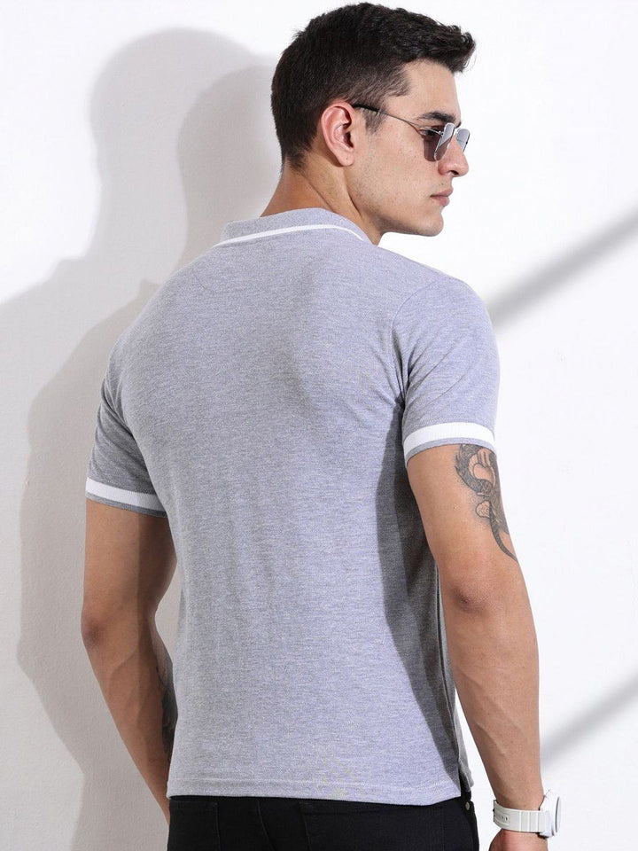 Thomas Scott Men Striped Polo Collar Cotton T-shirt