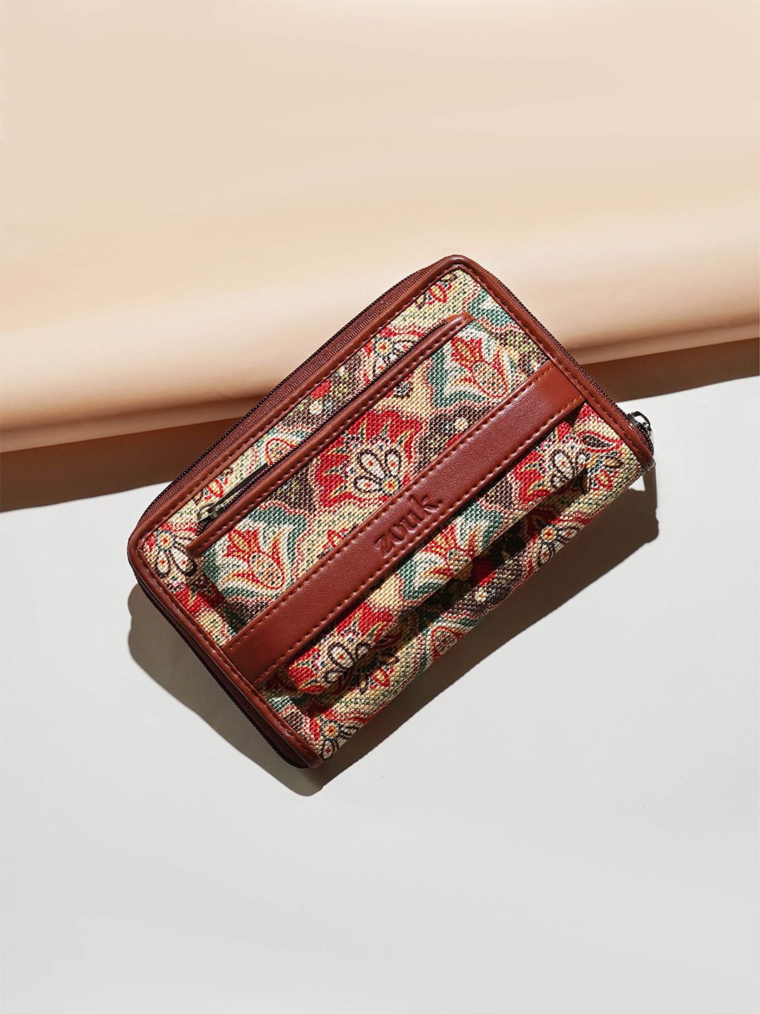 ZOUK Women Floral Printed Zip Around Wallet