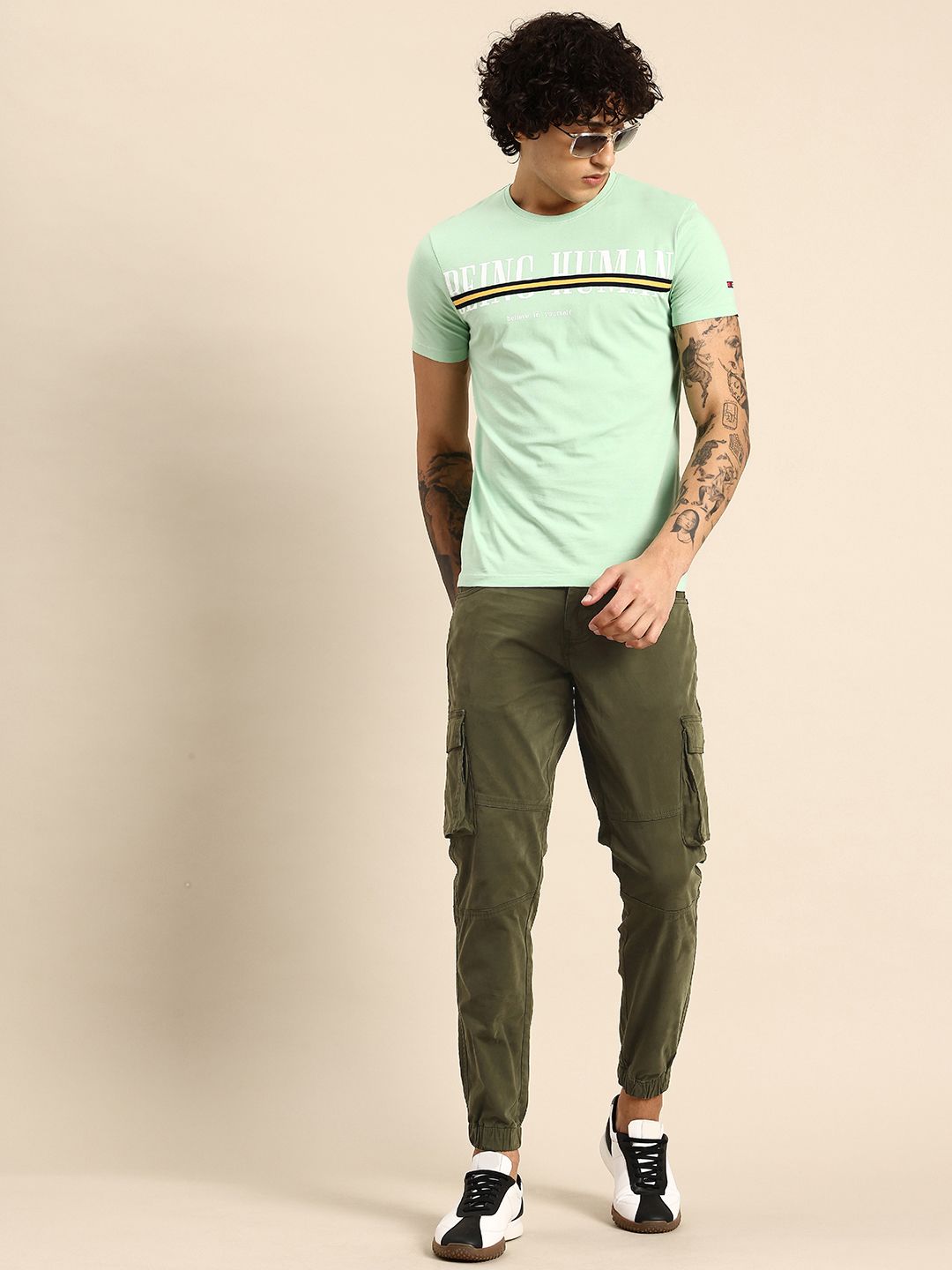 Being Human Men Slim Fit Cargo Joggers