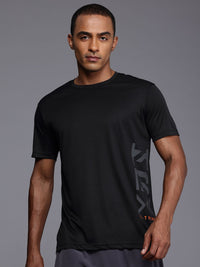 HRX by Hrithik Roshan Brand Logo Printed Rapid Dry Antimicrobial Finish Training T-shirt
