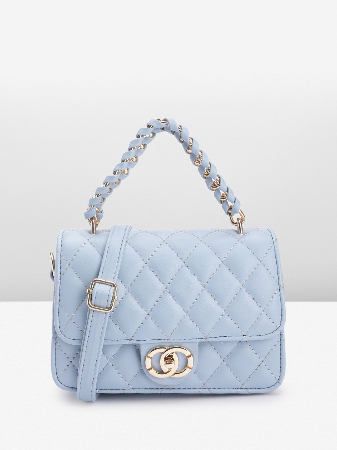 DressBerry Structured Quilted Satchel Bag