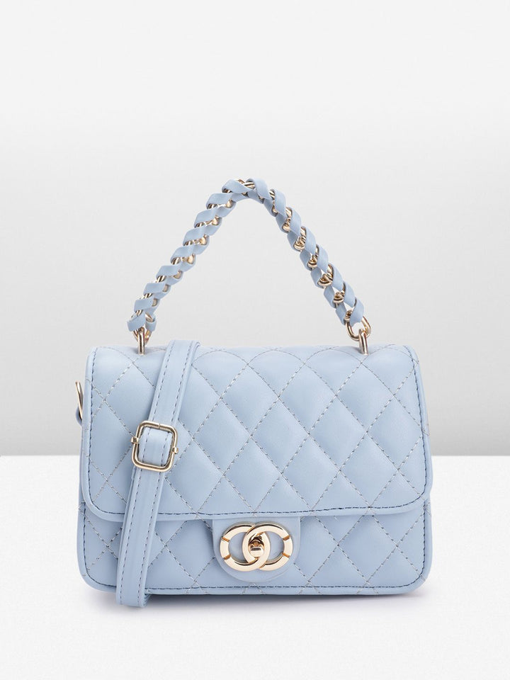 DressBerry Structured Quilted Satchel Bag