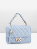DressBerry Structured Quilted Satchel Bag