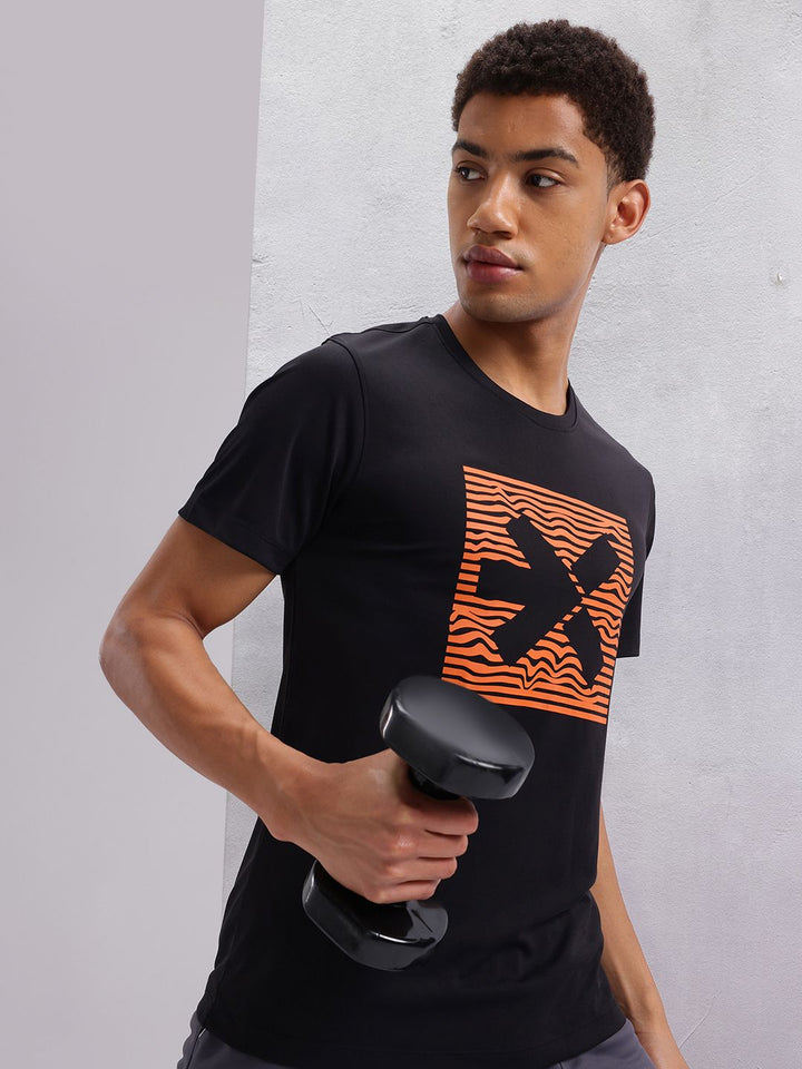 HRX by Hrithik Roshan Brand Logo Print Rapid-Dry Training T-shirt
