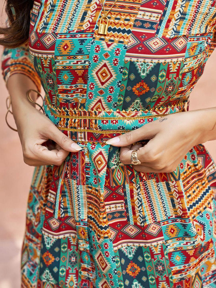 KALINI Printed Regular Tunic with Palazzos