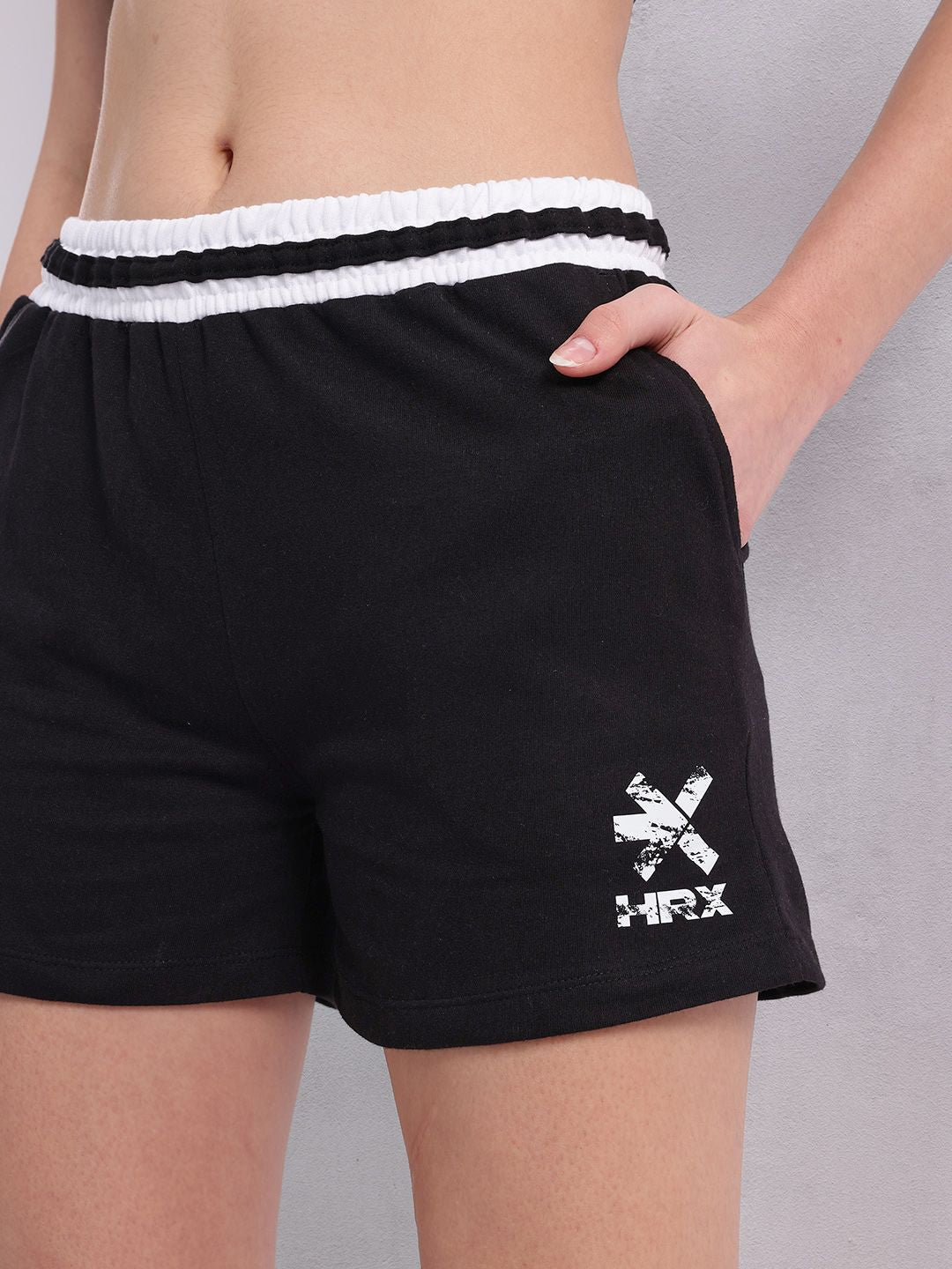 HRX by Hrithik Roshan Women Striped Waist Training Shorts