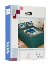 Moda Rapido X KLOTTHE Green & White Ethnic Motifs 400 TC King Bedsheet with 2 Pillow Covers