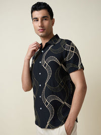 Thomas Scott Men Embroidered Regular Fit Casual Shirt