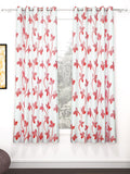 Story@home Nature White & Red 2 Pieces Ethnic Motifs Printed Window Curtains