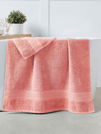 MYTRIDENT Peach Set Of 2 500 GSM Bath Towels