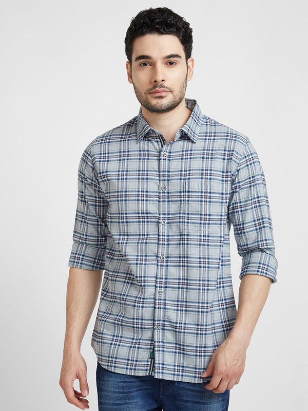 SPYKAR Tartan Checks Classic Cotton Casual Shirt
