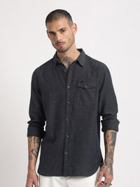 THE BEAR HOUSE Slim Fit Casual Pure Cotton Shirt